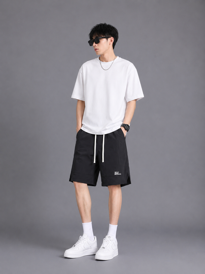 Men's Plus Size Drawstring Basketball Shorts with Side Pockets