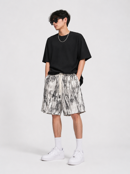 Men's Plus Size Tie-Dye Elastic Waist Shorts