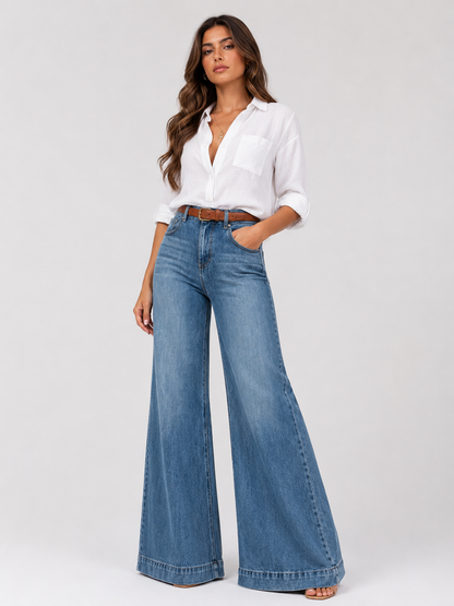 High-Waisted Wide Leg Jeans
