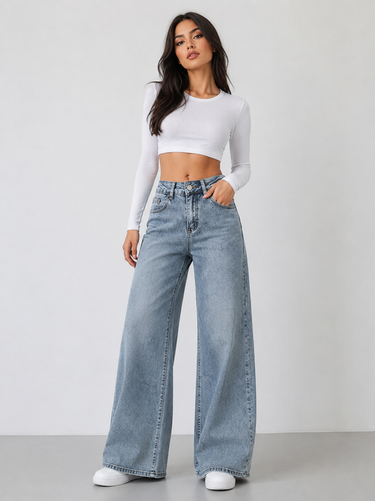 Wide Leg High Waist Jeans