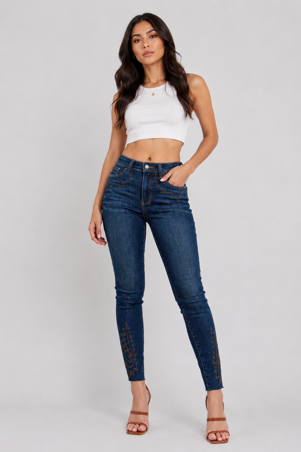 Judy Blue Full Size Embroidered High Rise Skinny Jeans Plus Size