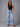 Distressed Raw Hem Flare Jeans
