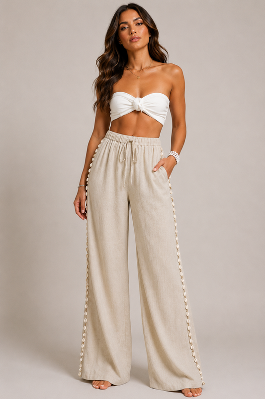Drawstring Wide Leg Pants