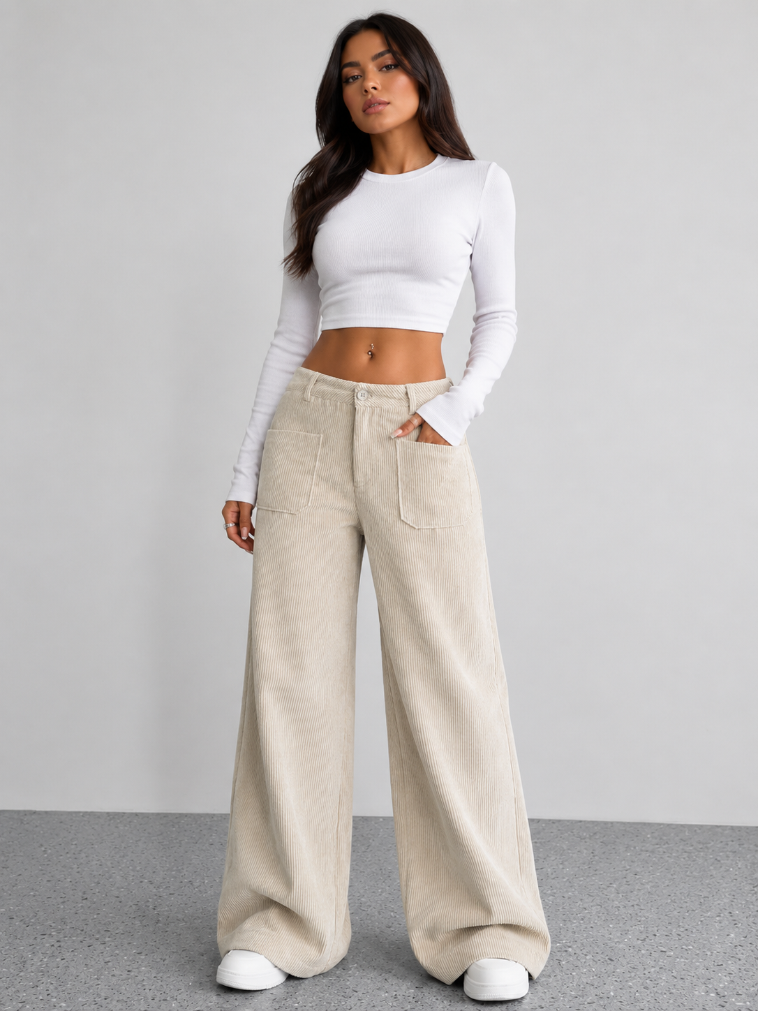 Corduroy Wide Leg Pants