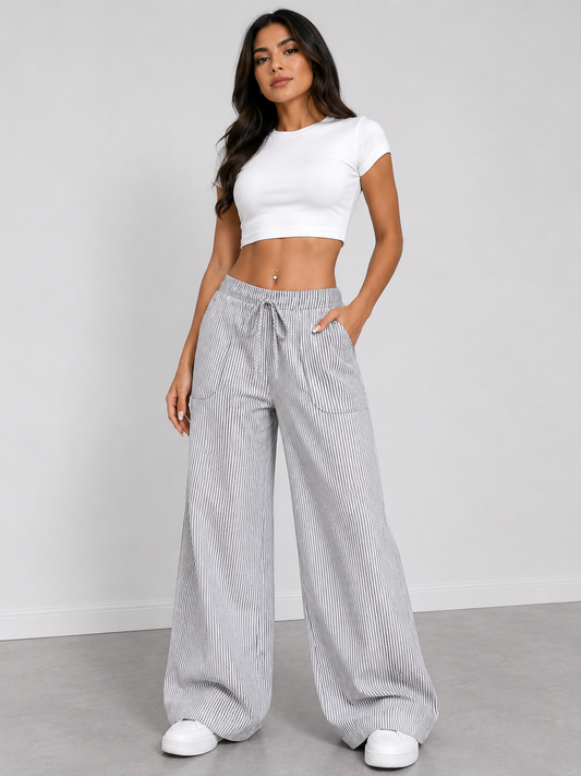 Striped Wide Leg Pants