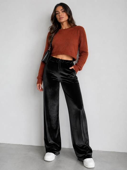 Velvet Wide Leg Pants