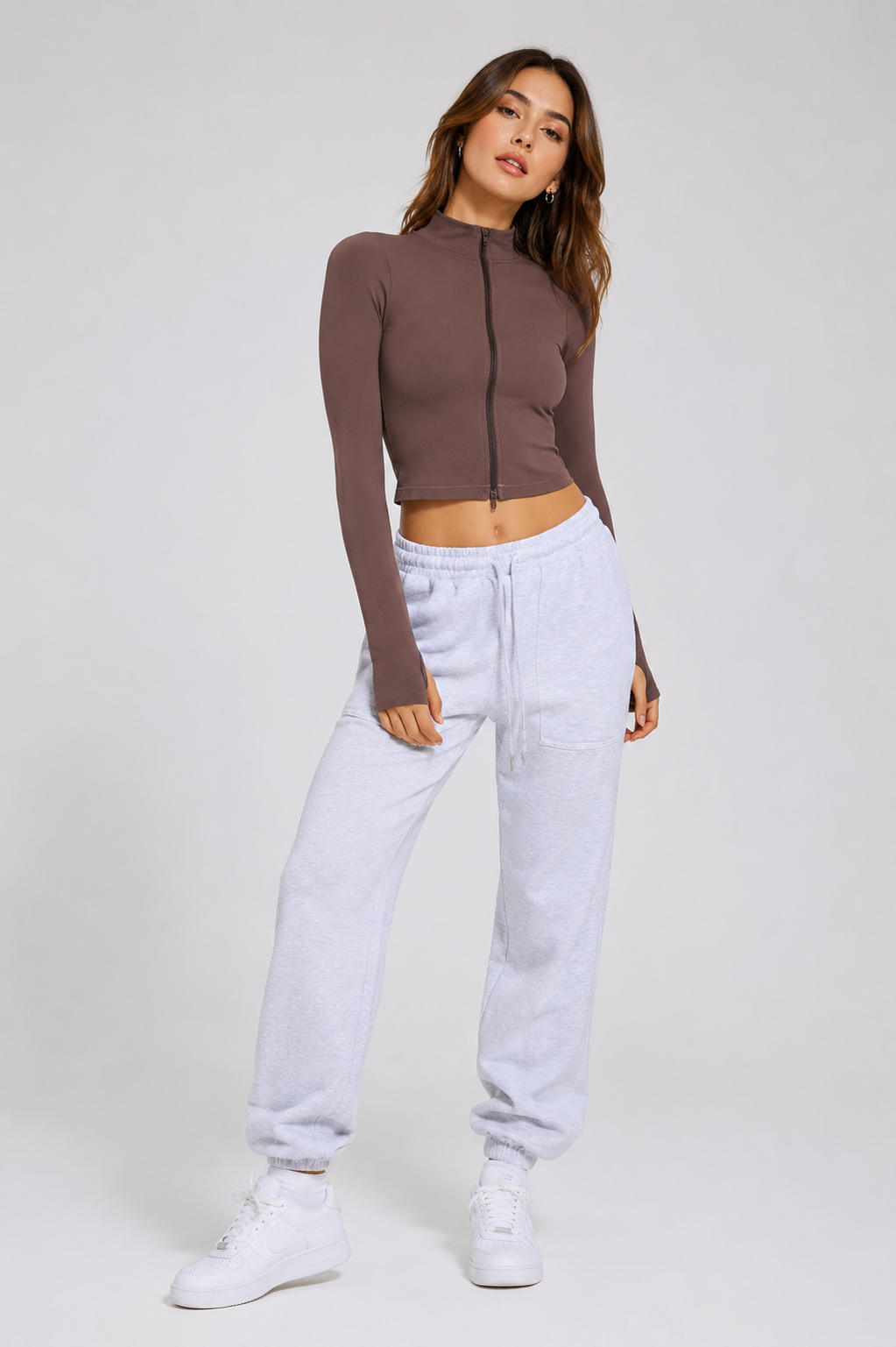 Zip Up Long Sleeve Active Outerwear