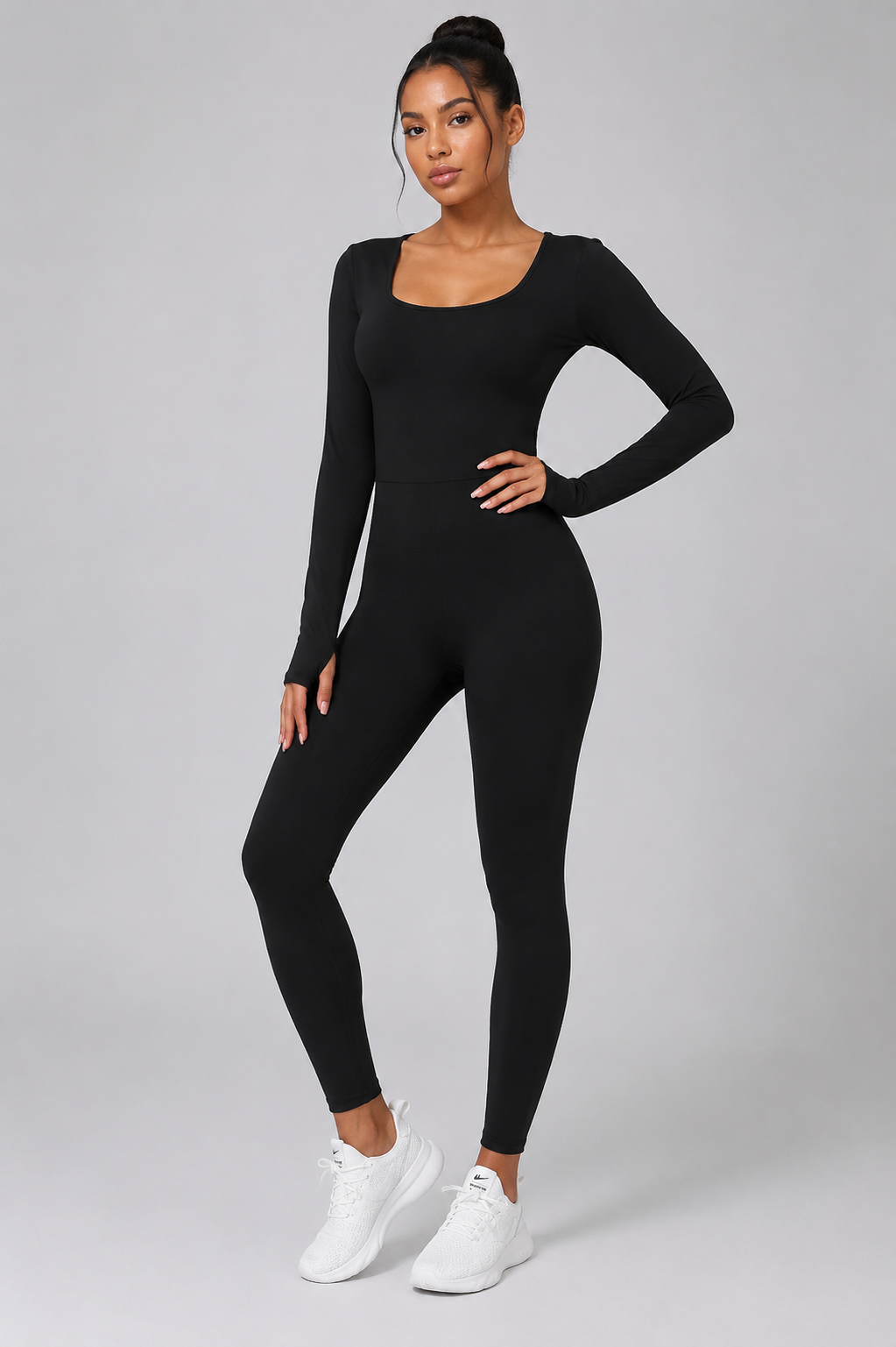 Twisted Backless Long Sleeve Jumpsuit