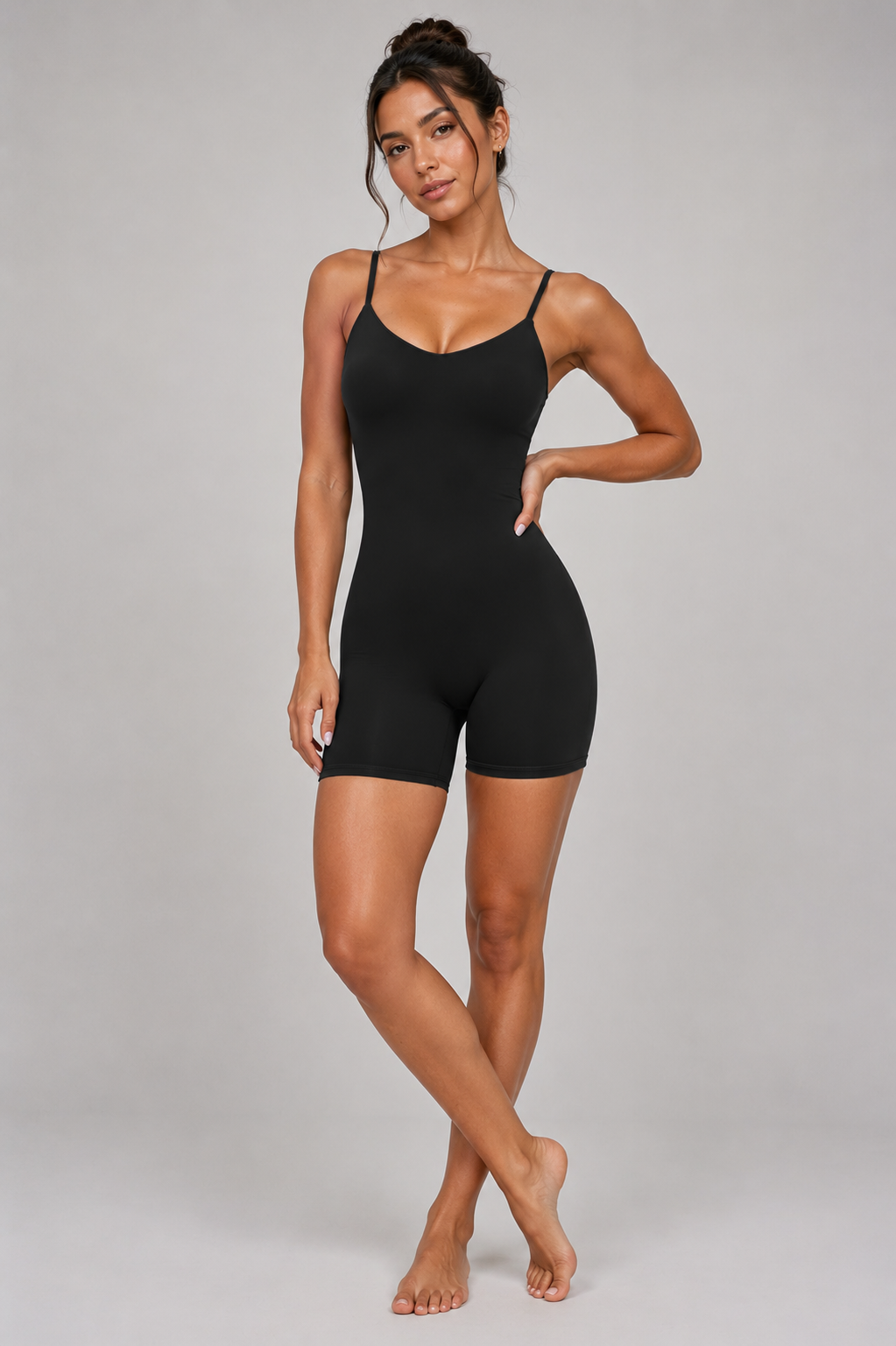 Spaghetti Strap Round Neck Romper