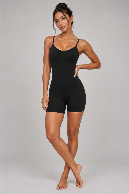 Spaghetti Strap Round Neck Romper