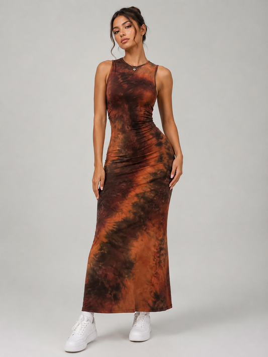Tie-Dye Bodycon Maxi Dress