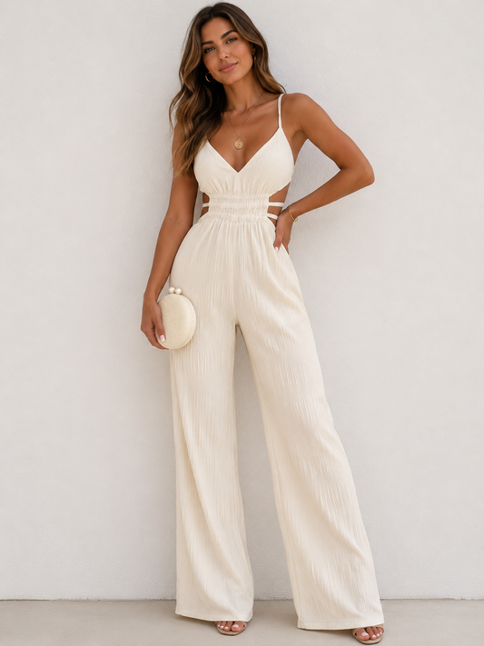 Cut-Out Wide Leg Jumpsuit