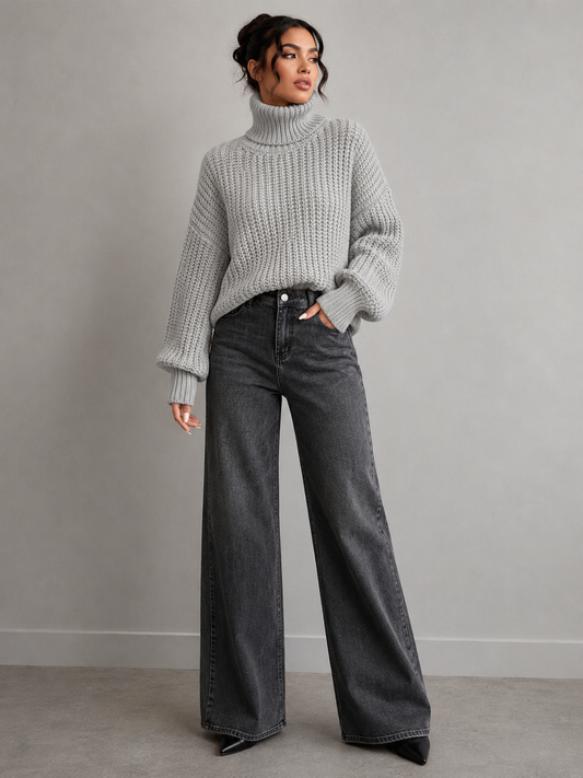 Chuny Knit Turtleneck Long Sleeve Sweater