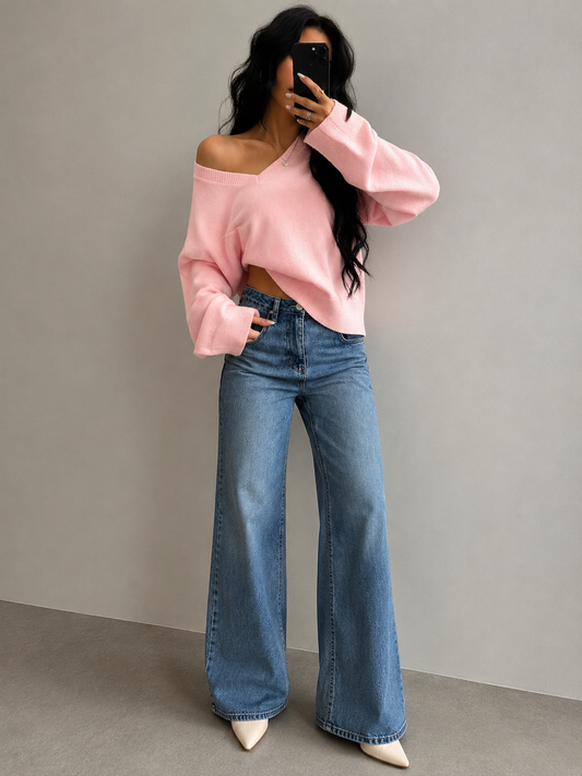 V-Neck Loose Fit Sweater