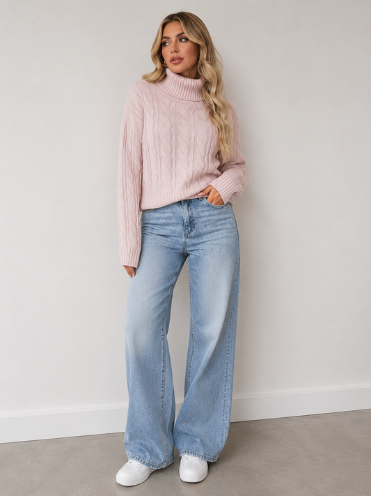 Cable Knit Turtleneck Sweater