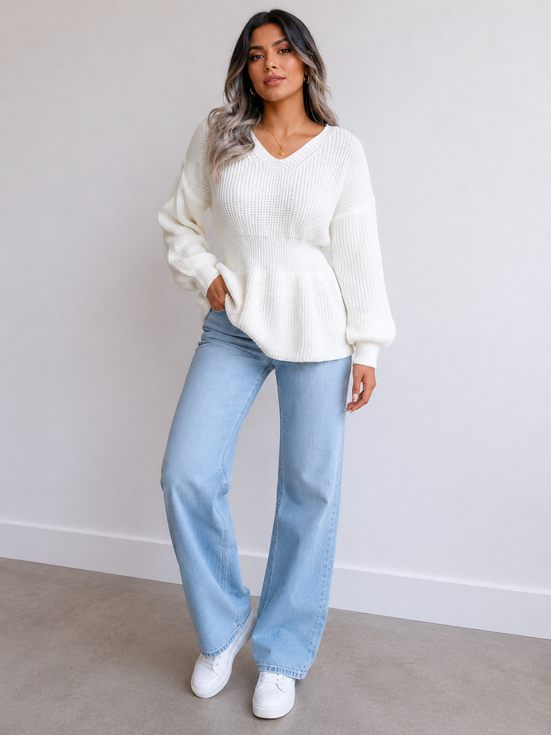 V-Neck Button-Up Cardigan