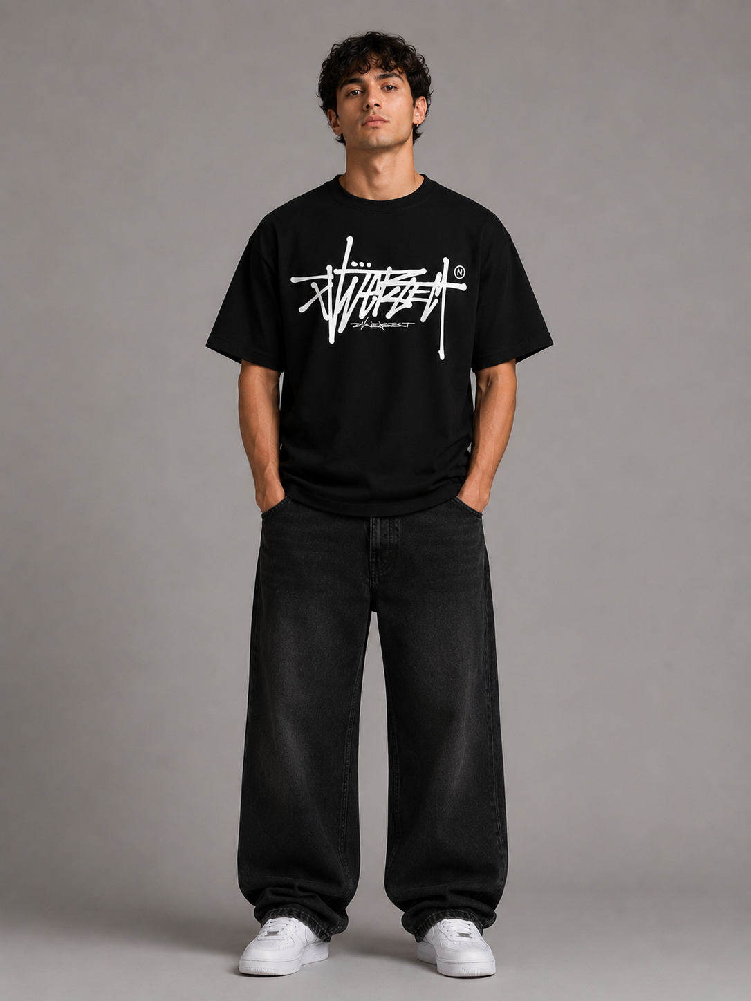 Street Script Black Tee
