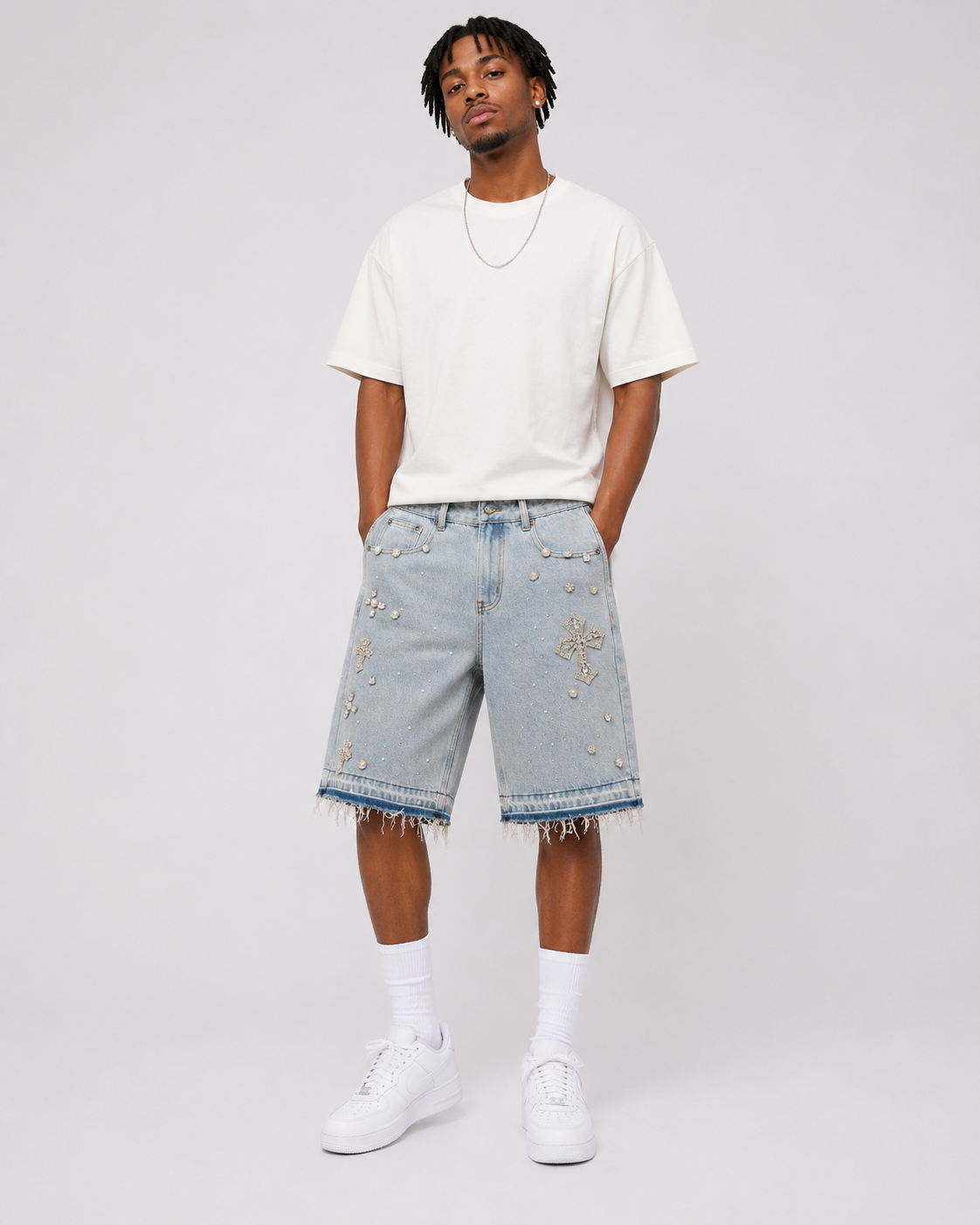 Short Jean Cross Crystal