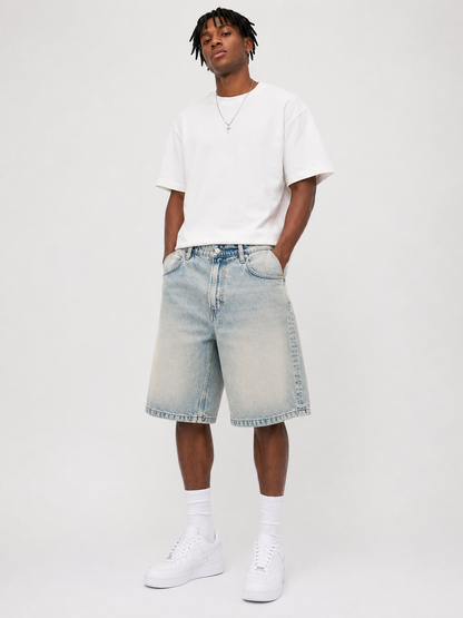 Short Jean Baggy Vintage Blue