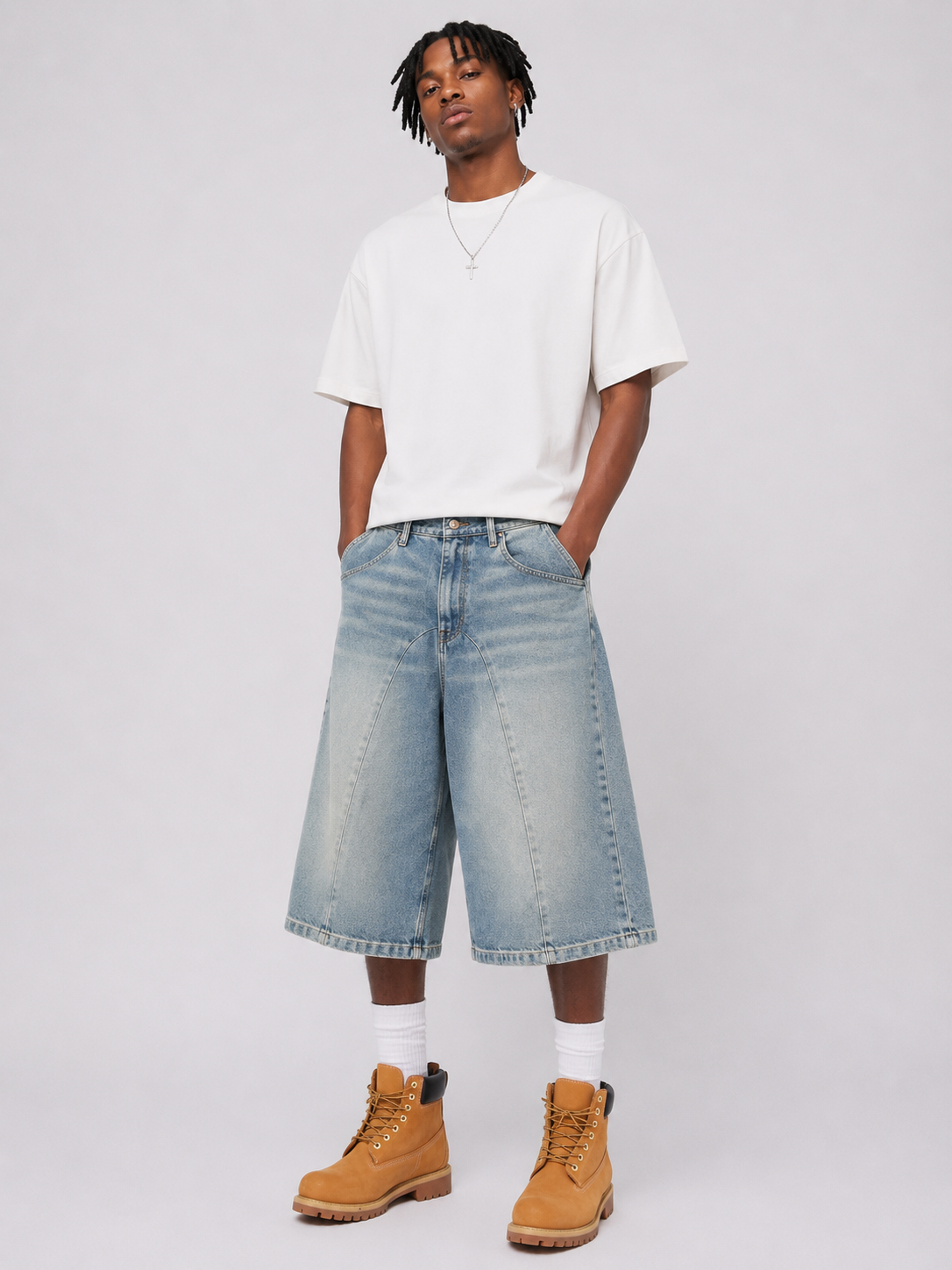 Short Jean Oversize Retro Wash