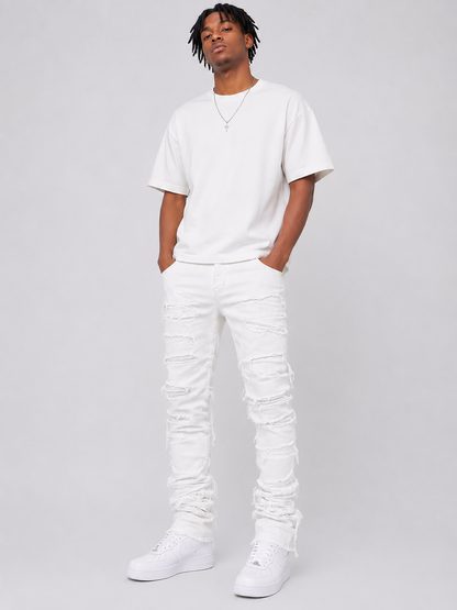 Jeans White Storm Destroyed