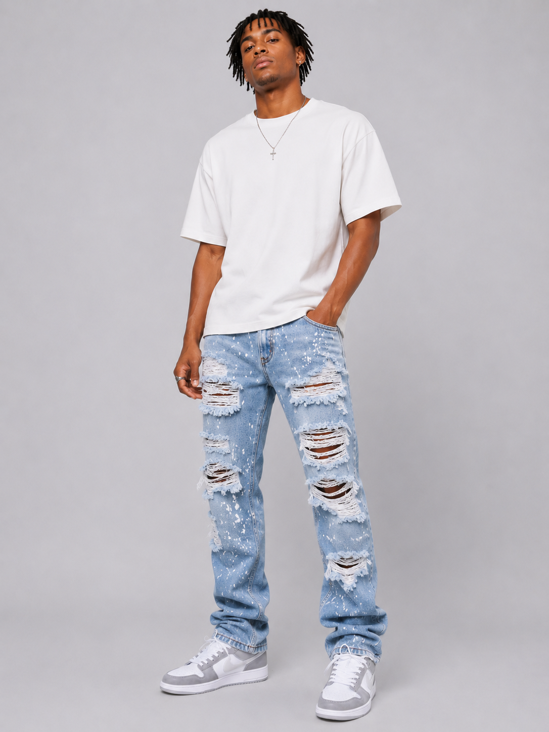 Jeans Urban Ripped Sky Blue