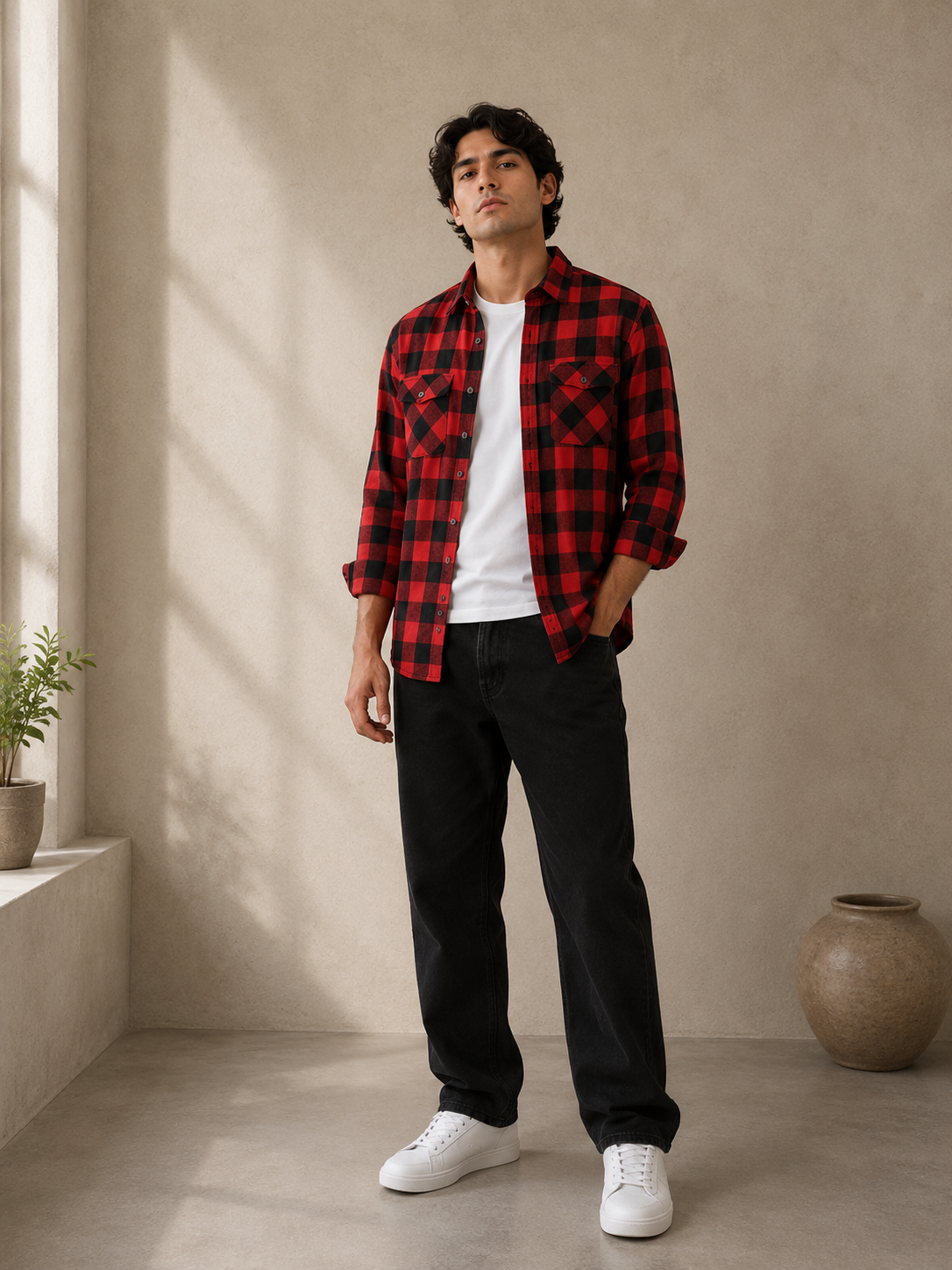 Shirt Red Check Urban