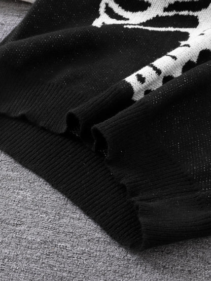 Skeleton Graphic Crewneck Sweater