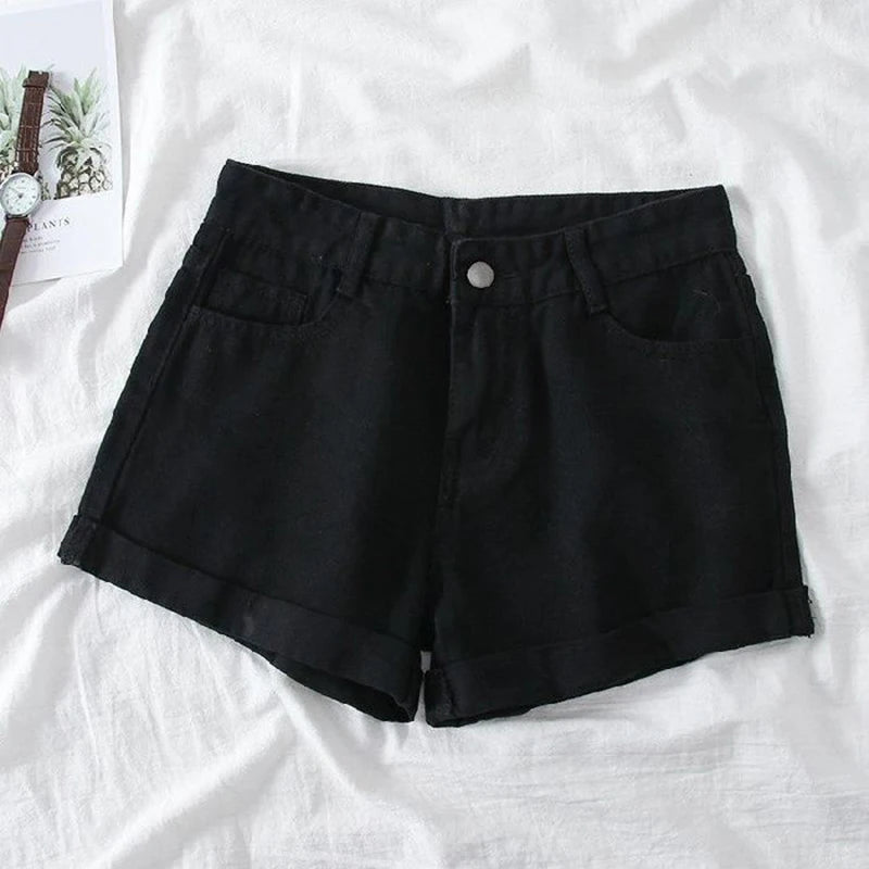 Summer White Roll-Up Shorts