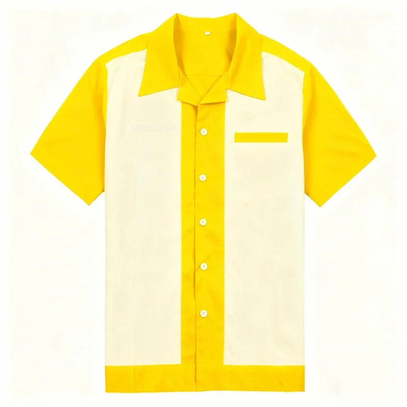 Vintage Black & White Button-Up Shirt