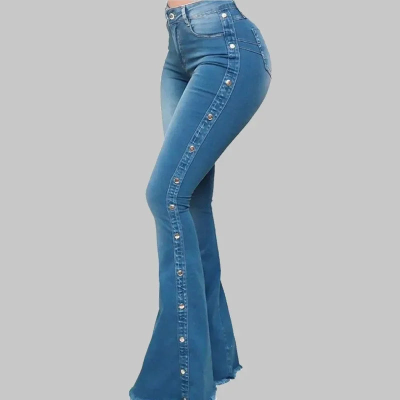Sky Blue Bell Bottom Jeans