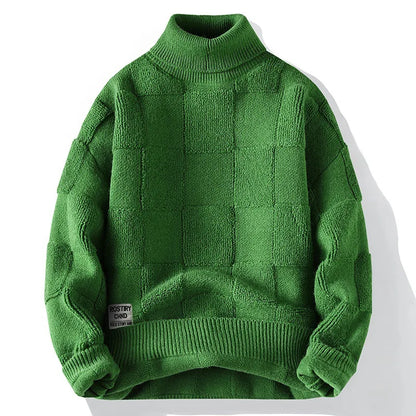 Forest Green Textured Crewneck Sweater