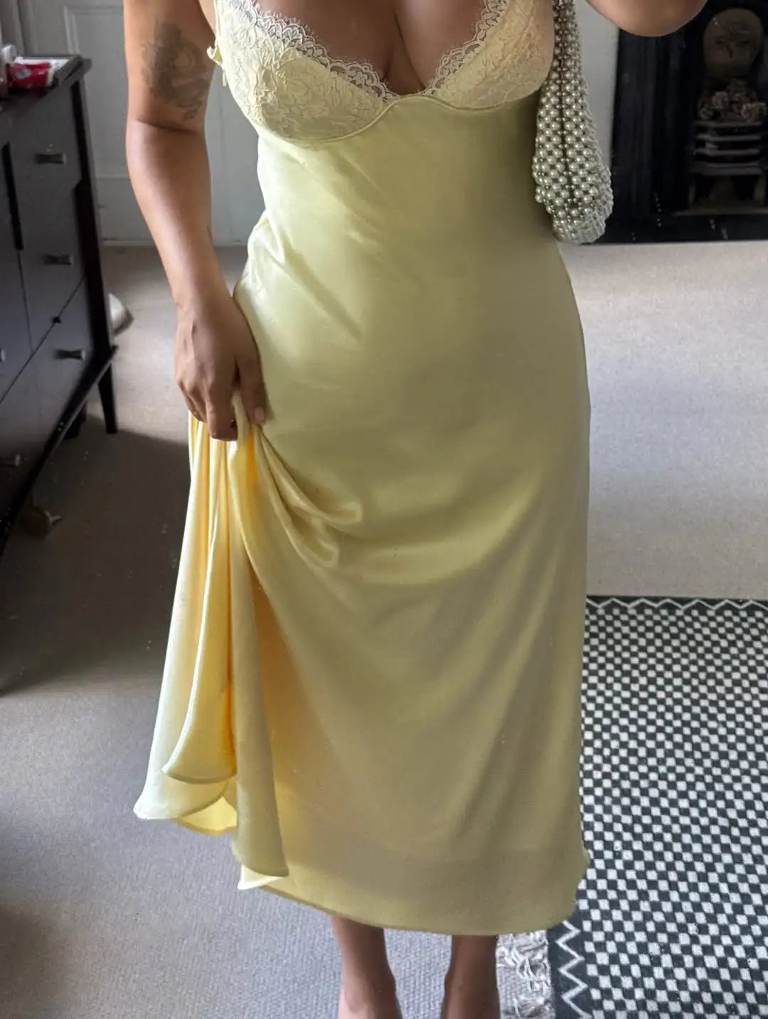Champagne Lace Slip Maxi Dress