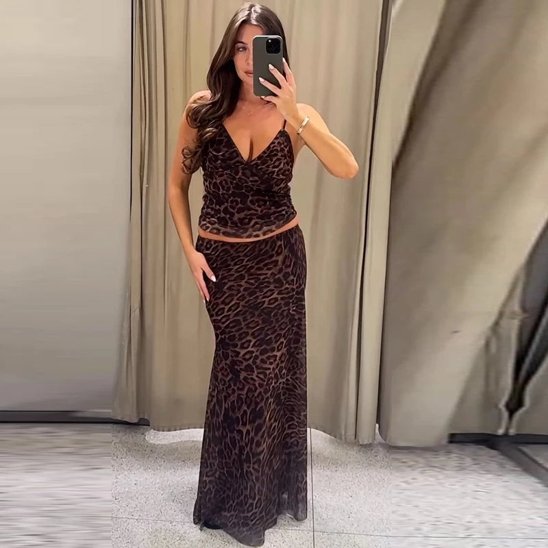 Women's Animal Print Two-Piece Outfit