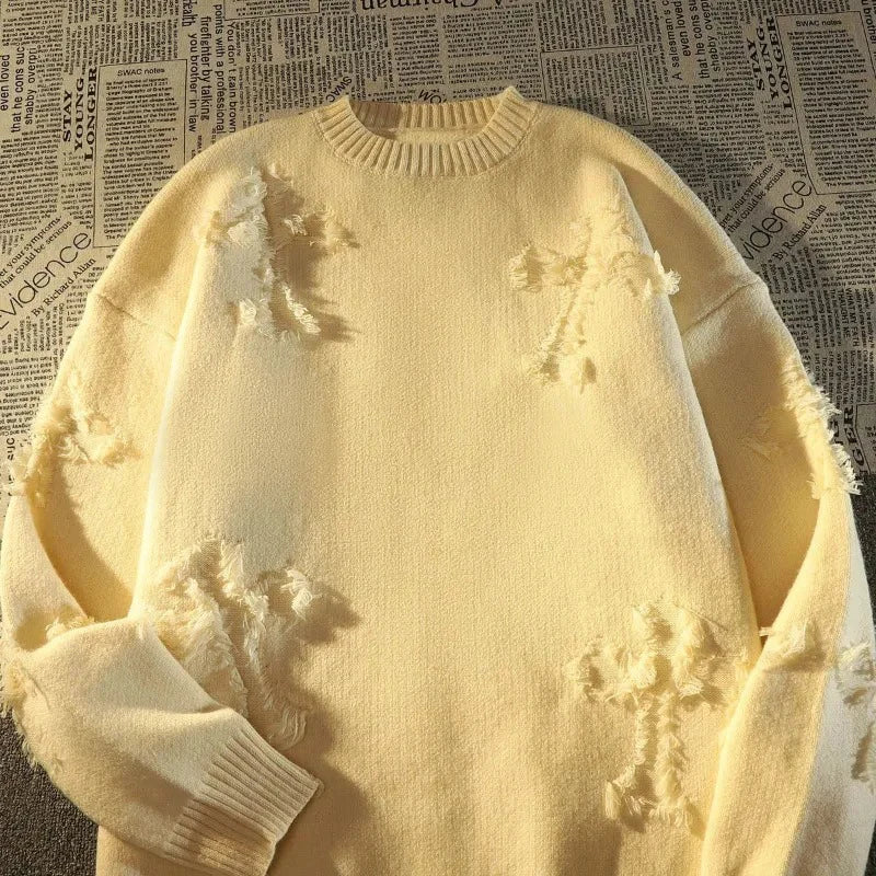 Vintage Ripped Crewneck Sweater