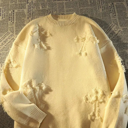 Vintage Ripped Crewneck Sweater