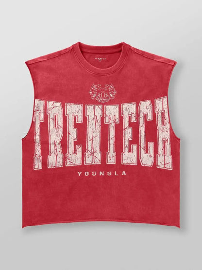 Vintage Washed Sleeveless Streetwear Tee