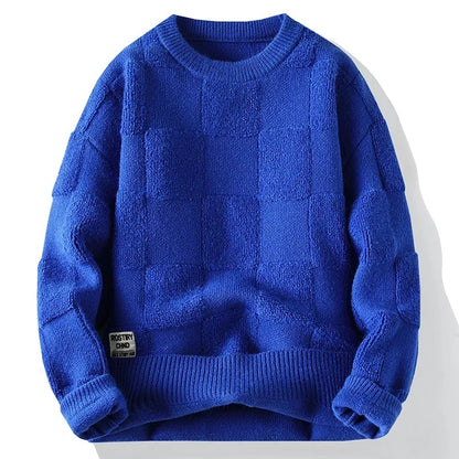 Forest Green Textured Crewneck Sweater