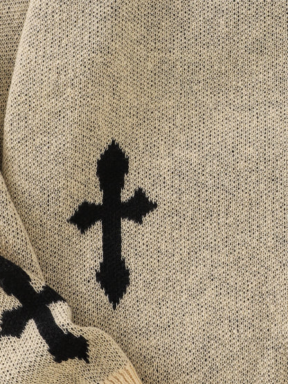 Gothic Cross Oversized Sweater