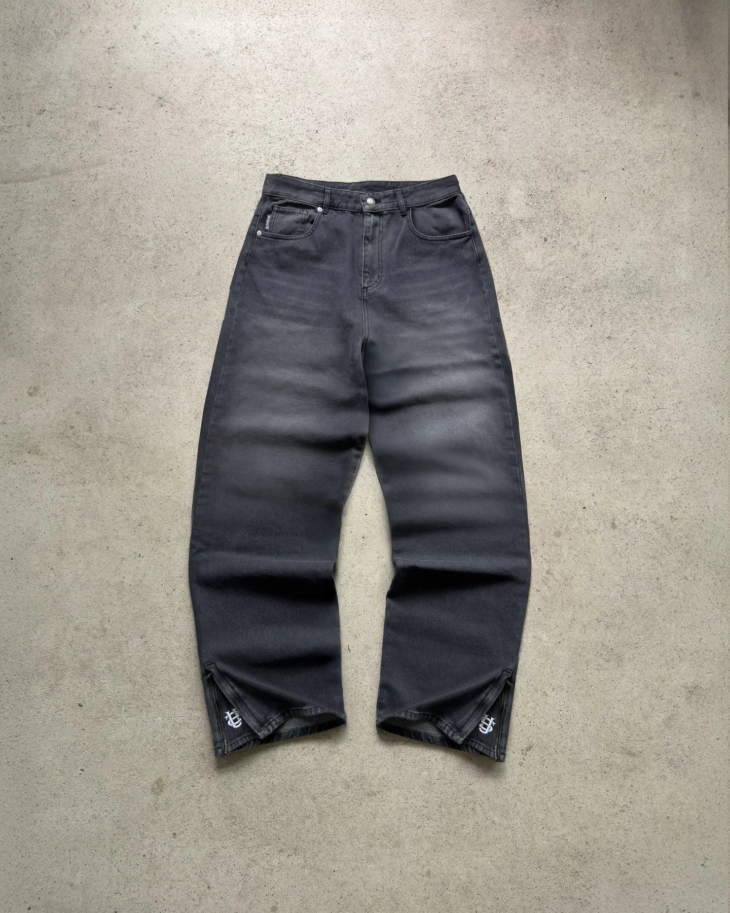 Men's Vintage Black Denim Two-Piece Set