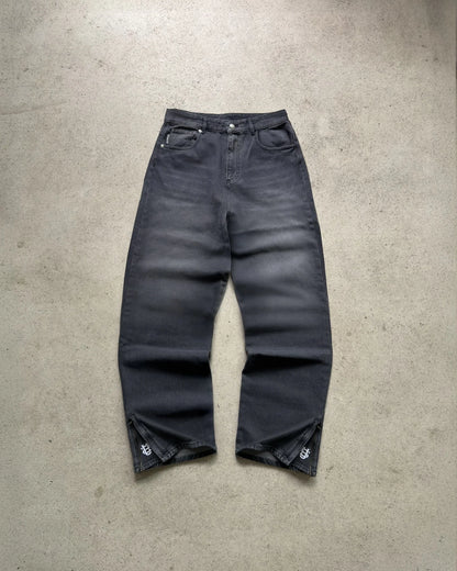 Men's Vintage Black Denim Two-Piece Set