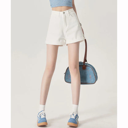 Summer White Roll-Up Shorts
