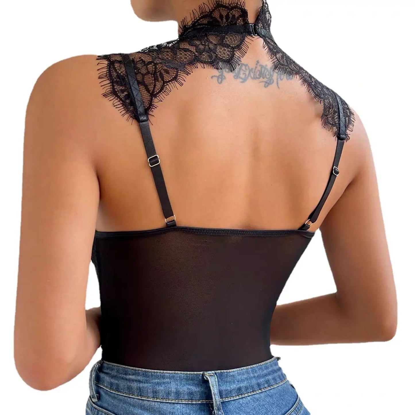 Black Elegance Lace Bodysuit