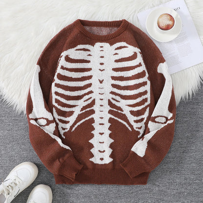 Skeleton Graphic Crewneck Sweater