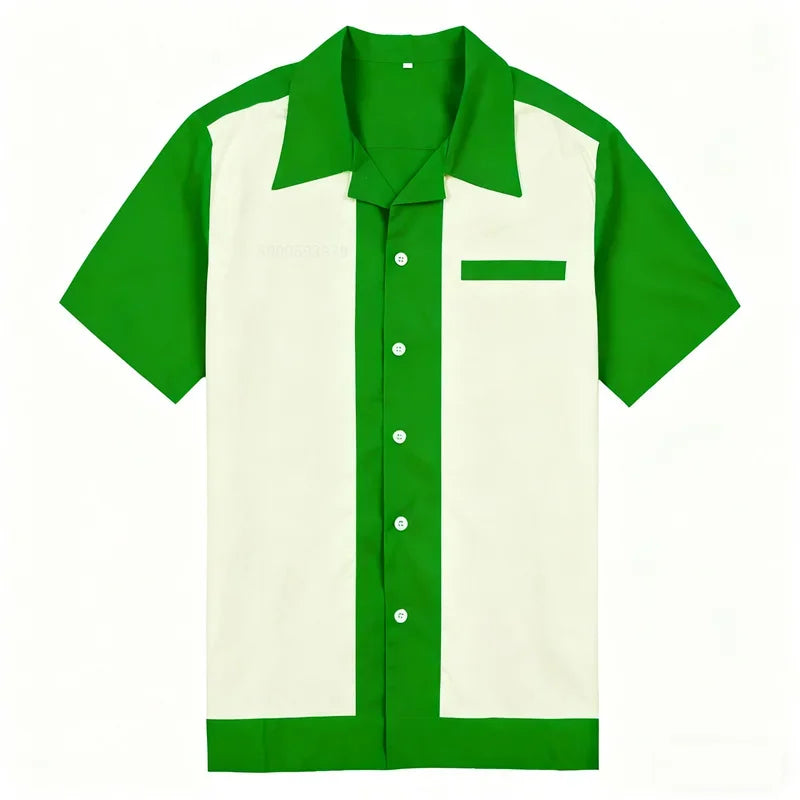 Vintage Black & White Button-Up Shirt