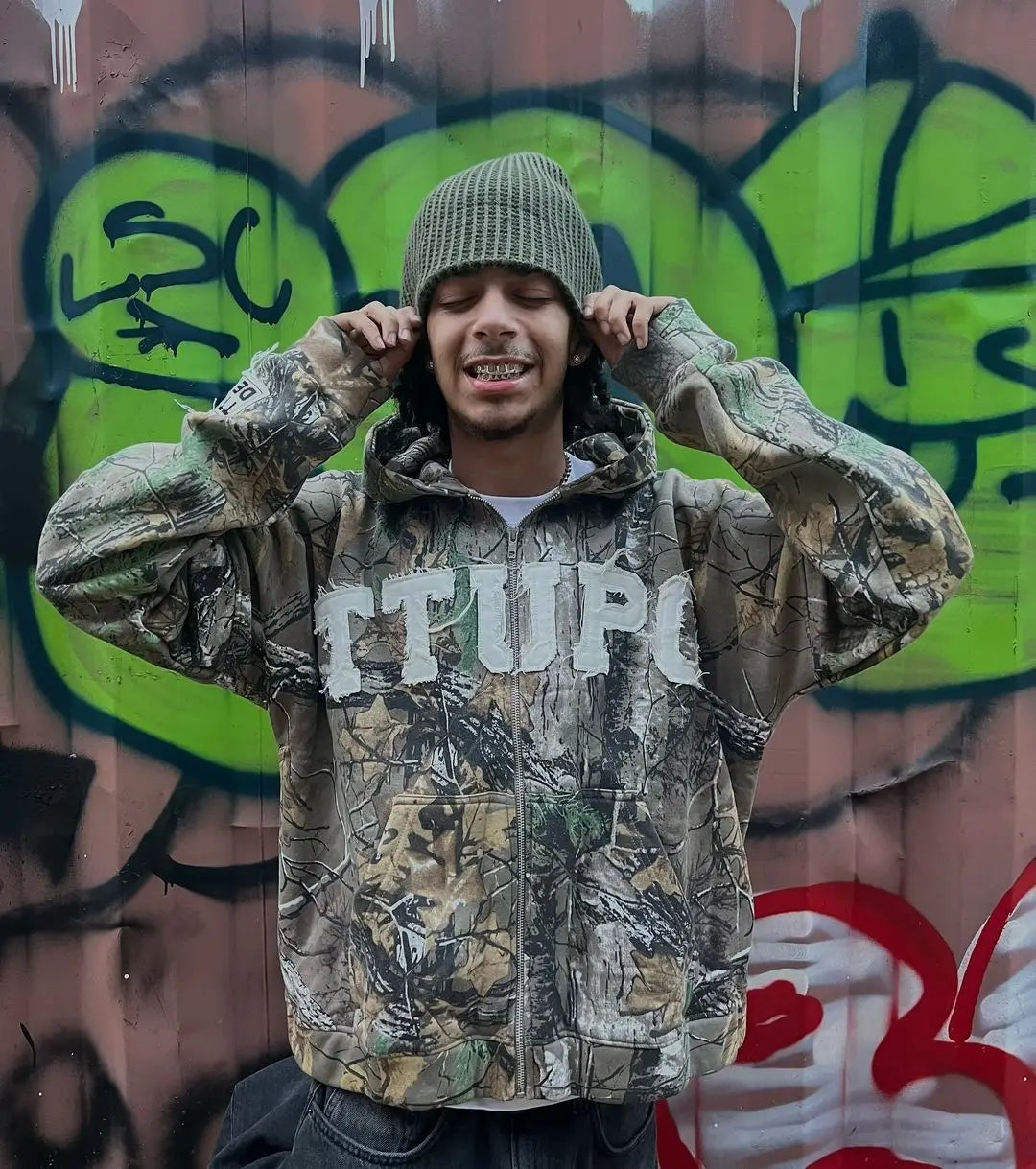 Hoodie Camuflaje Woodland Premium