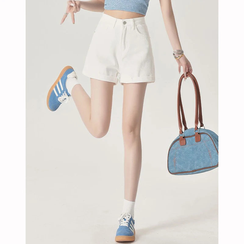 Summer White Roll-Up Shorts