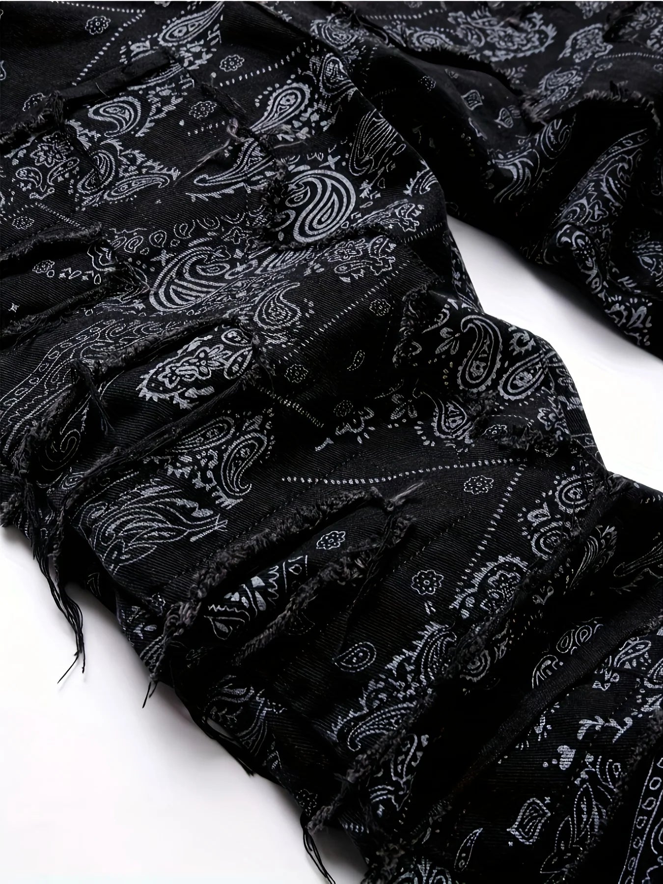 Urban Bandana Print Distressed Jeans