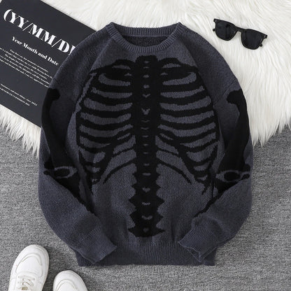 Skeleton Graphic Crewneck Sweater