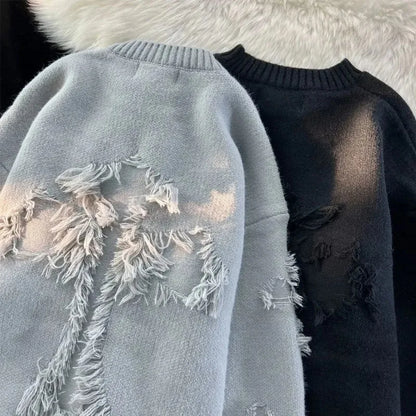 Vintage Ripped Crewneck Sweater